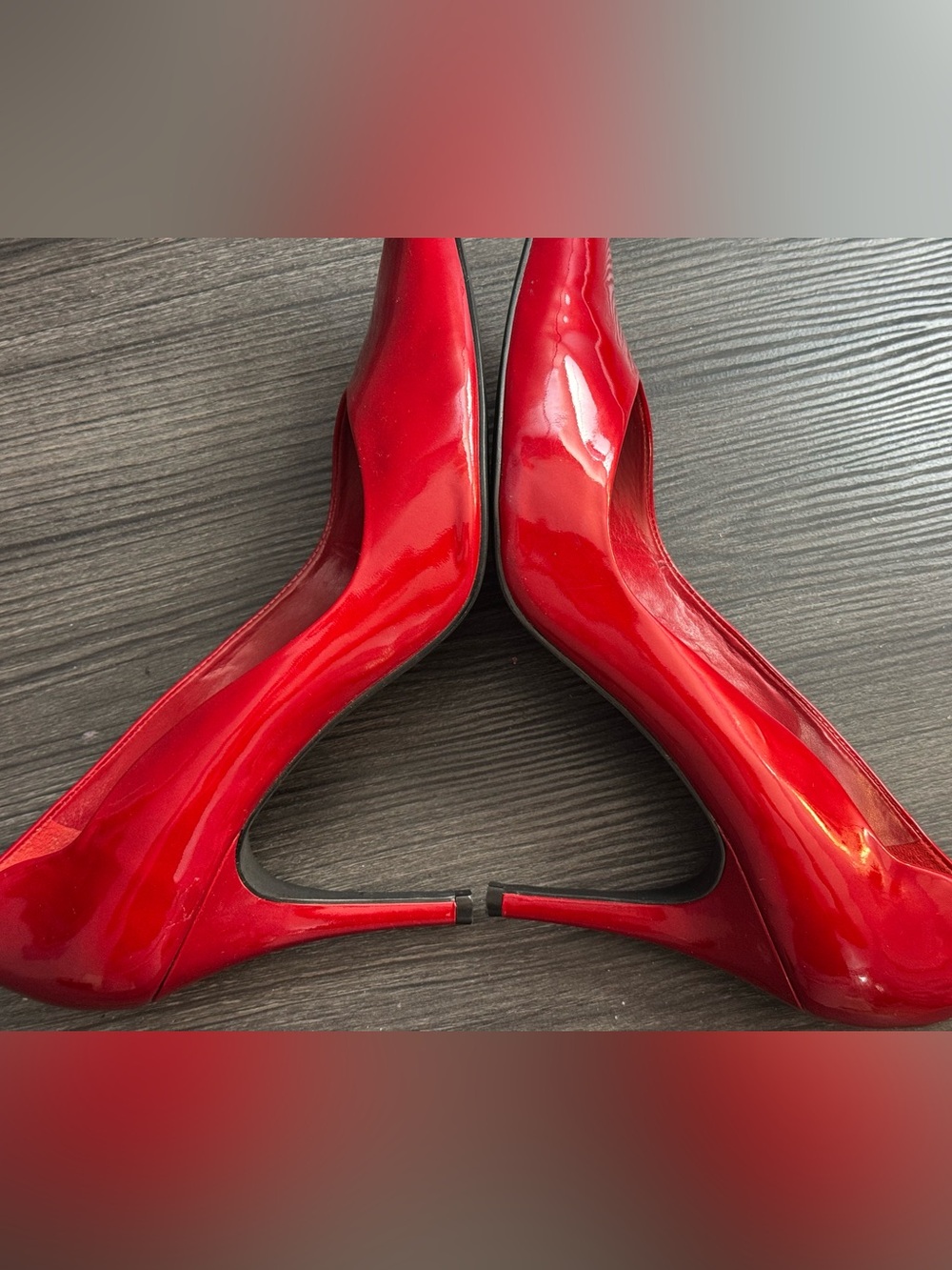 Gianni Bini Heels Red 10W Patent Leather 3.5" Heel Preowned Very Good - Picture 5 of 9